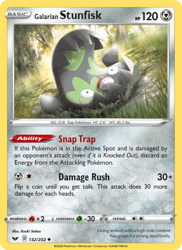 Galarian Stunfisk #132 – Sword & Shield card
