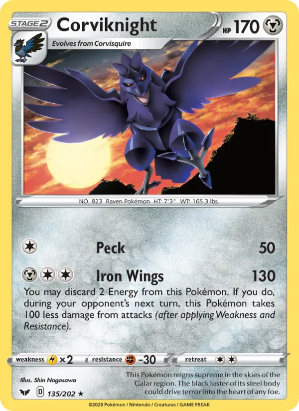 Corviknight #135 – Sword & Shield card