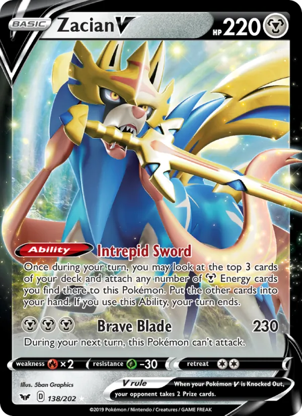 Zacian V #138 – Sword & Shield card