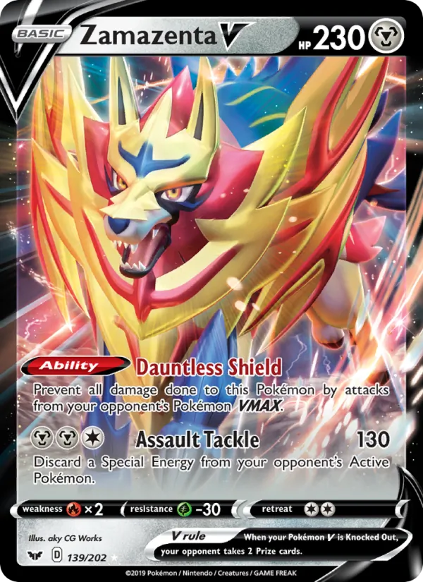 Zamazenta V #139 – Sword & Shield card