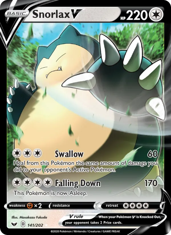 Snorlax V #141 – Sword & Shield card