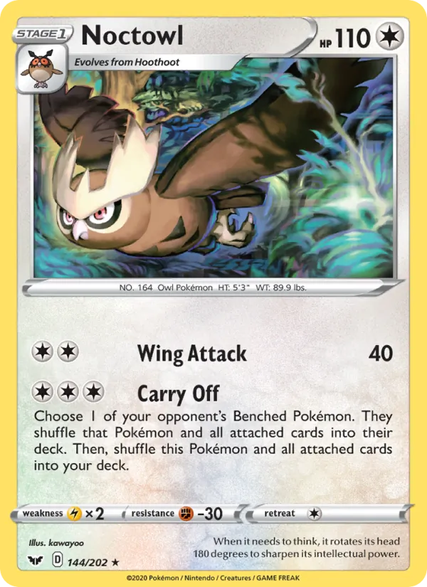 Noctowl #144 – Sword & Shield card