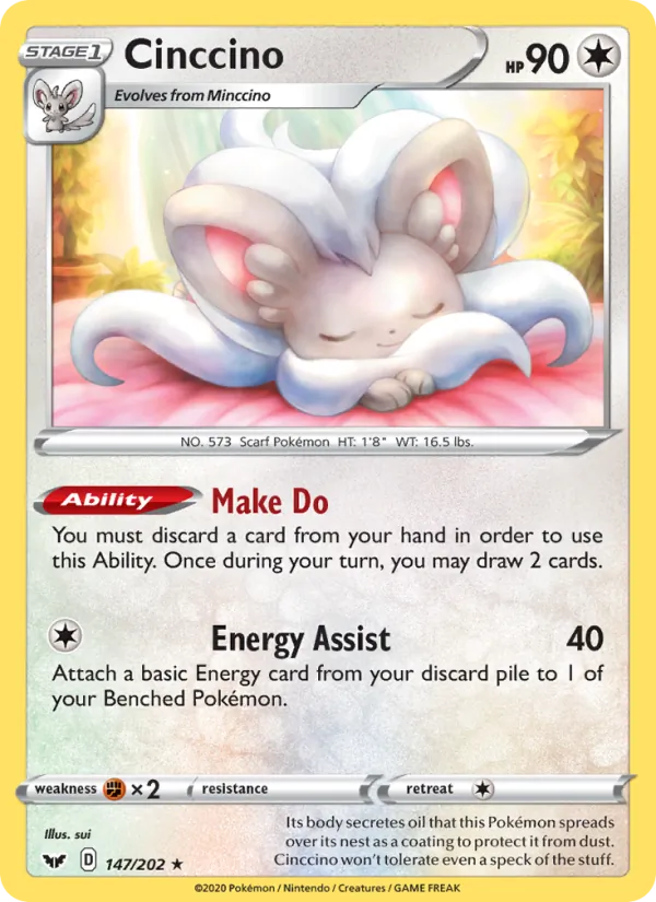 Cinccino #147 – Sword & Shield card