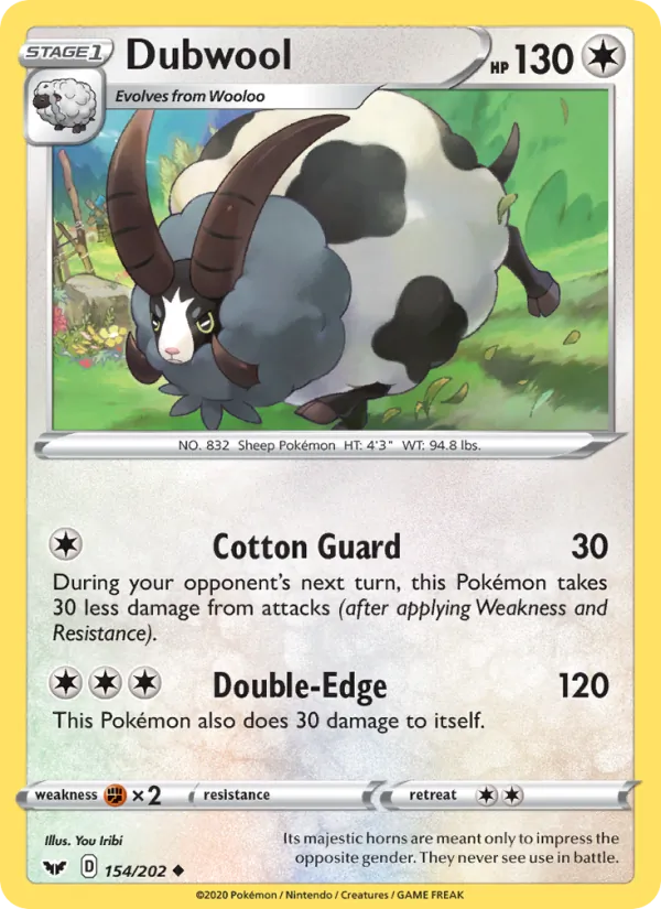 Dubwool #154 – Sword & Shield card