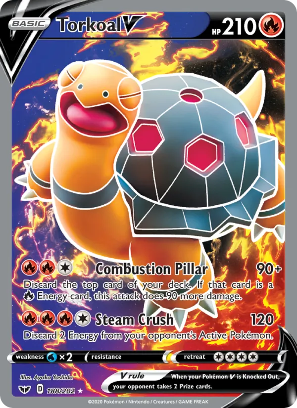 Torkoal V #188 – Sword & Shield card