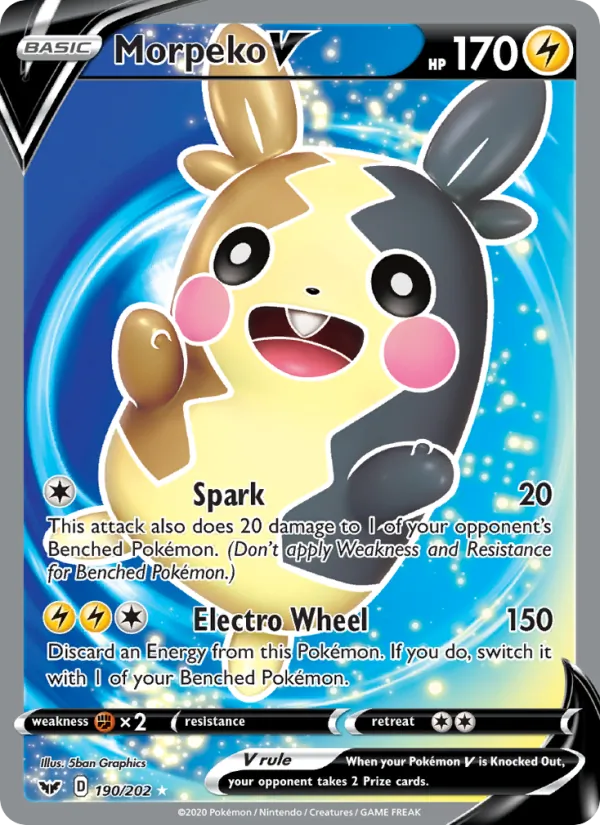 Morpeko V #190 – Sword & Shield card