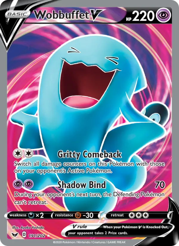 Wobbuffet V #191 – Sword & Shield card
