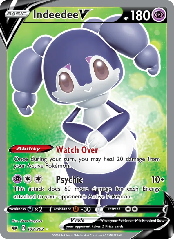 Indeedee V #192 – Sword & Shield card