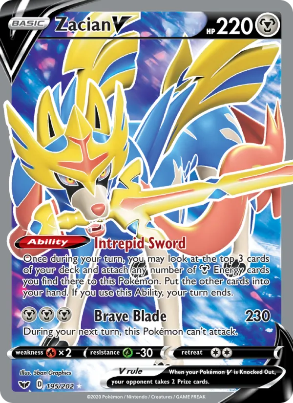 Zacian V #195 – Sword & Shield card