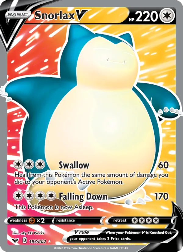 Snorlax V #197 – Sword & Shield card