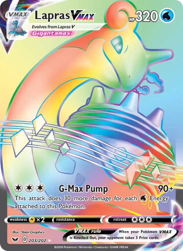 Lapras VMAX #203 – Sword & Shield card