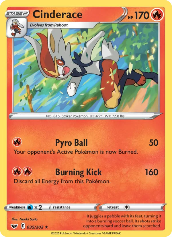 Cinderace #35 – Sword & Shield card