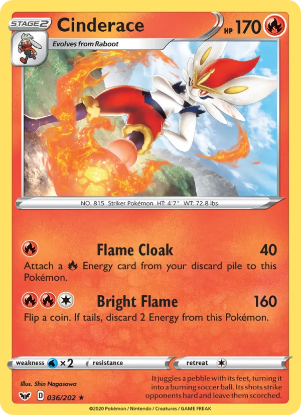 Cinderace #36 – Sword & Shield card