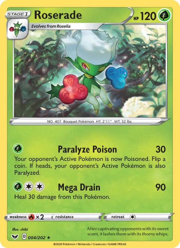Roserade #4 – Sword & Shield card