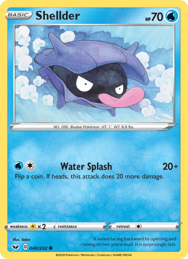 Shellder #40 – Sword & Shield card