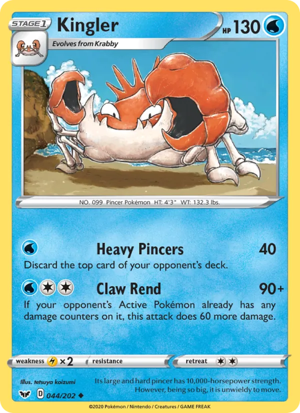Kingler #44 – Sword & Shield card
