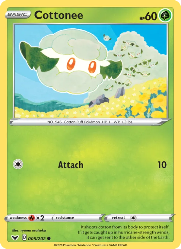 Cottonee #5 – Sword & Shield card
