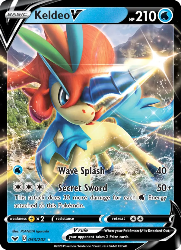 Keldeo V #53 – Sword & Shield card
