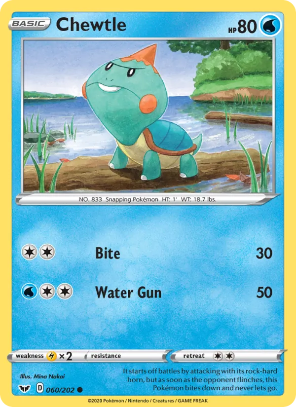 Chewtle #60 – Sword & Shield card