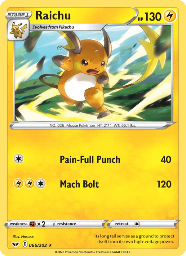 Raichu #66 – Sword & Shield card