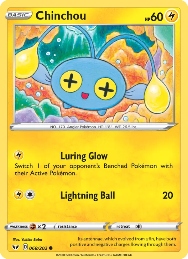 Chinchou #68 – Sword & Shield card