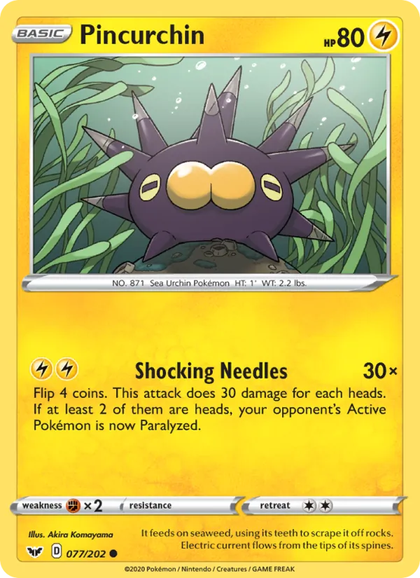 Pincurchin #77 – Sword & Shield card