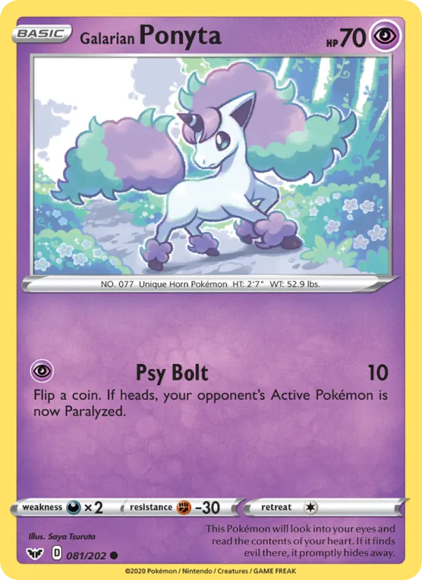 Galarian Ponyta #81 – Sword & Shield card