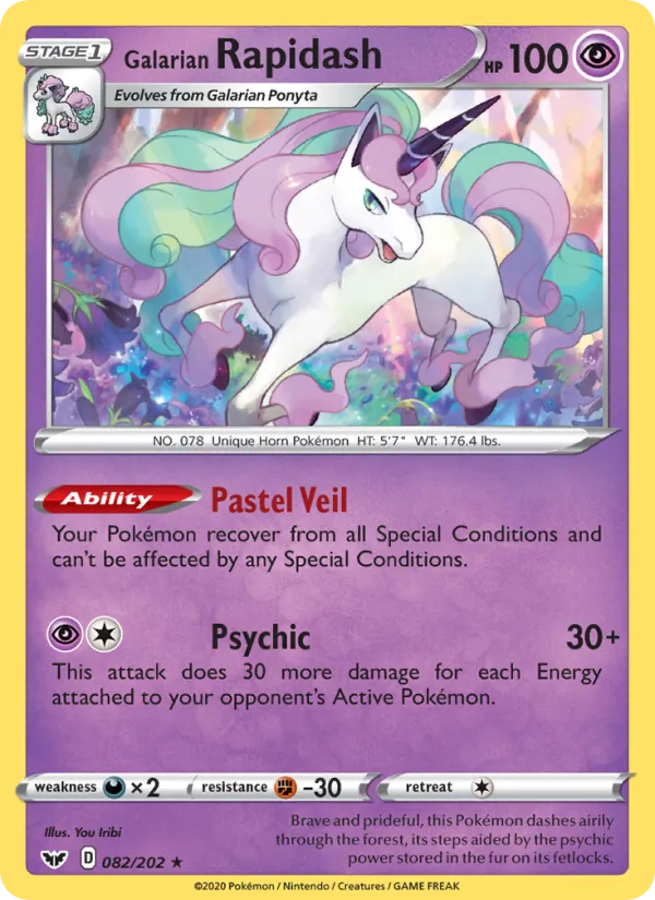 Galarian Rapidash #82 – Sword & Shield card