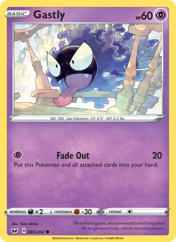 Gastly #83 – Sword & Shield card
