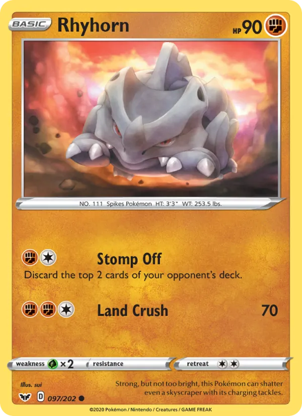 Rhyhorn #97 – Sword & Shield card
