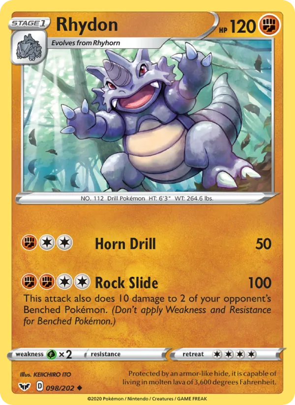 Rhydon #98 – Sword & Shield card