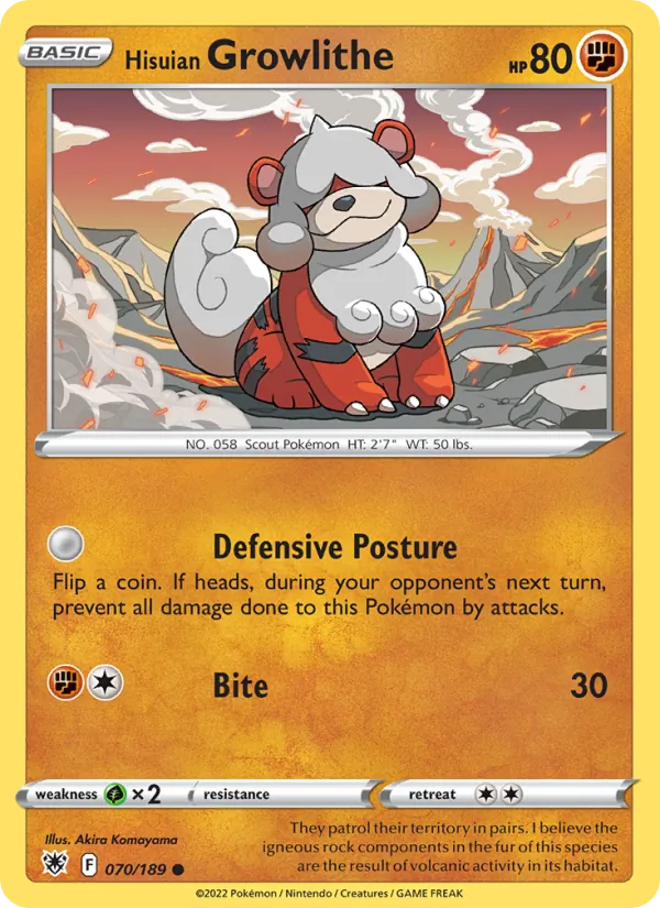 Hisuian Growlithe #070 – Astral Radiance card