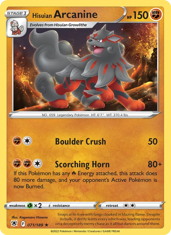 Hisuian Arcanine #071 – Astral Radiance card