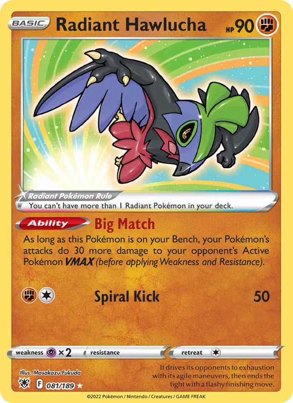 Radiant Hawlucha #081 – Astral Radiance card