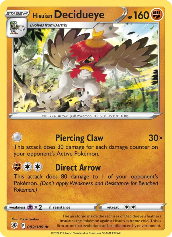 Hisuian Decidueye #082 – Astral Radiance card