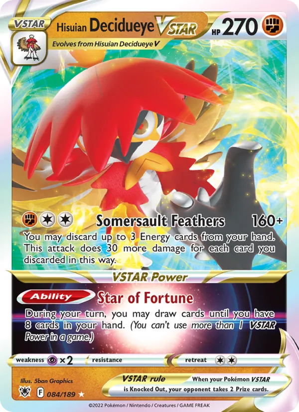 Hisuian Decidueye VSTAR #084 – Astral Radiance card