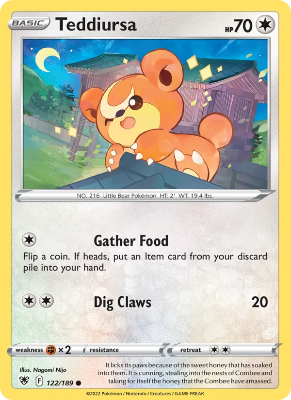 Teddiursa #122 – Astral Radiance card