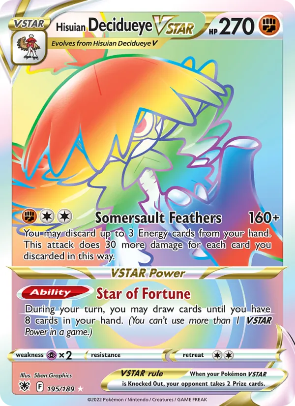 Hisuian Decidueye VSTAR #195 – Astral Radiance card