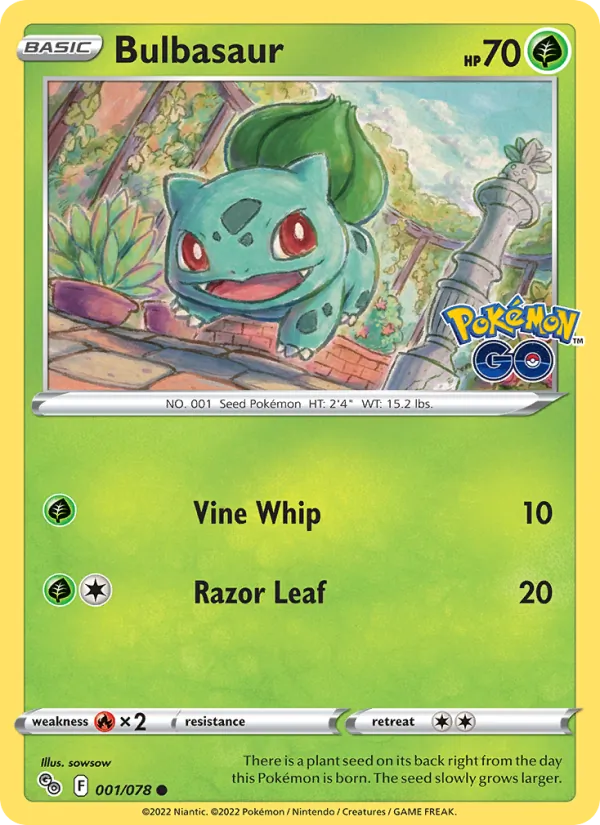 Bulbasaur #001 – Pokémon GO card