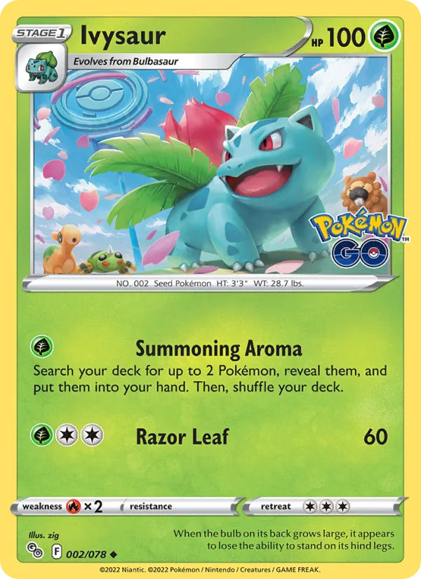 Ivysaur #002 – Pokémon GO card