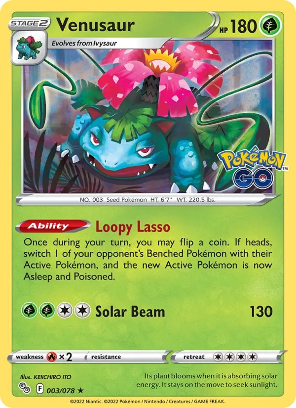 Venusaur #003 – Pokémon GO card