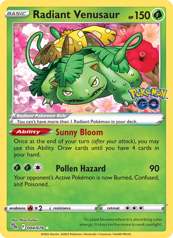 Radiant Venusaur #004 – Pokémon GO card