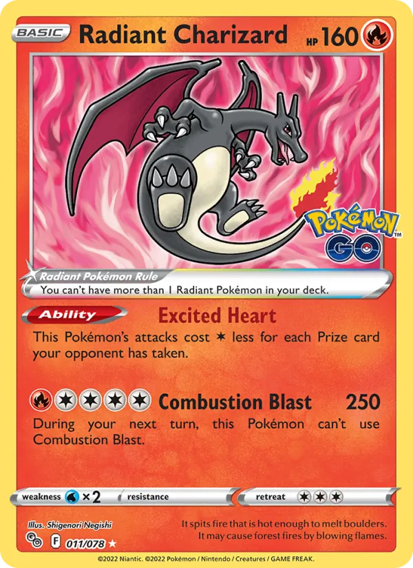 Radiant Charizard #011 – Pokémon GO card