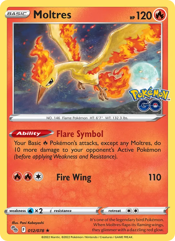 Moltres #012 – Pokémon GO card