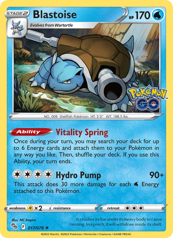 Blastoise #017 – Pokémon GO card