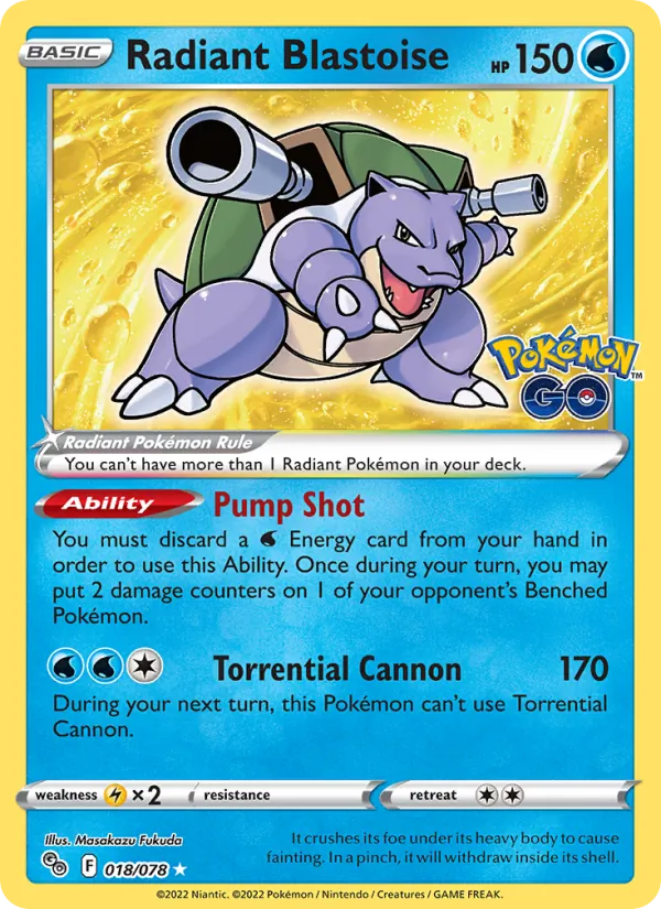 Radiant Blastoise #018 – Pokémon GO card