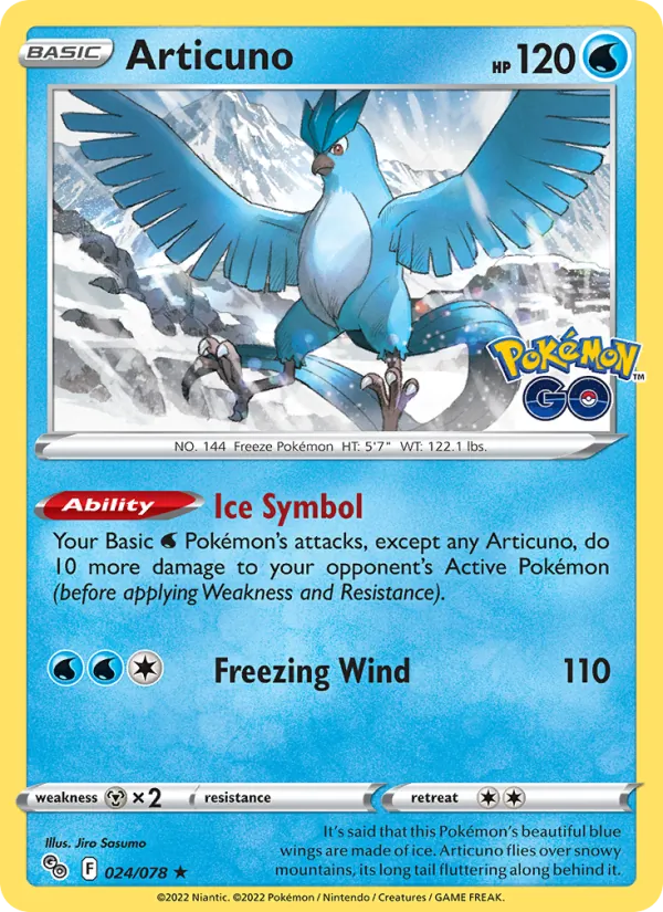 Articuno #024 – Pokémon GO card