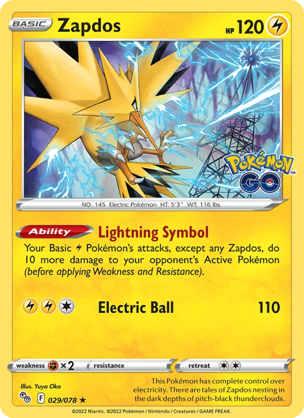Zapdos #029 – Pokémon GO card