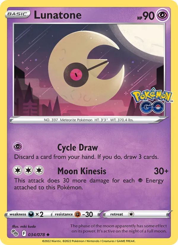 Lunatone #034 – Pokémon GO card