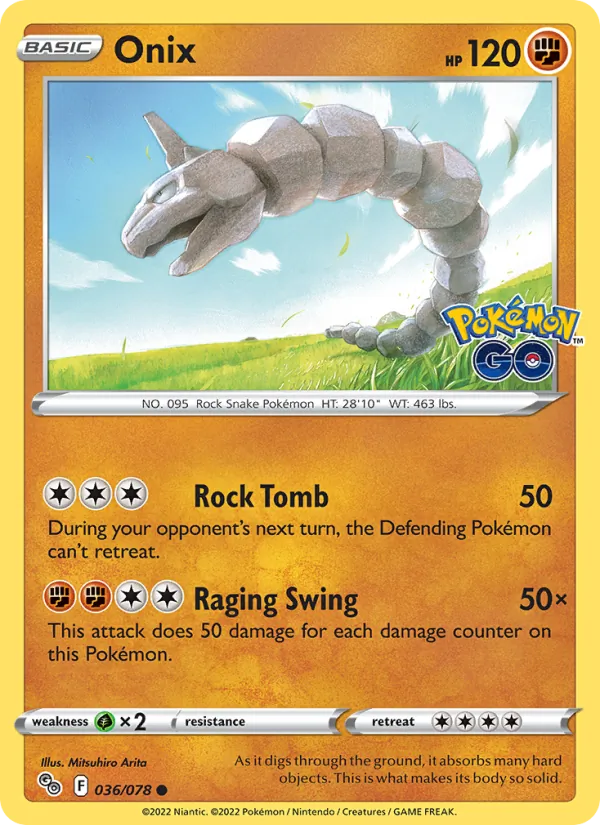 Onix #036 – Pokémon GO card